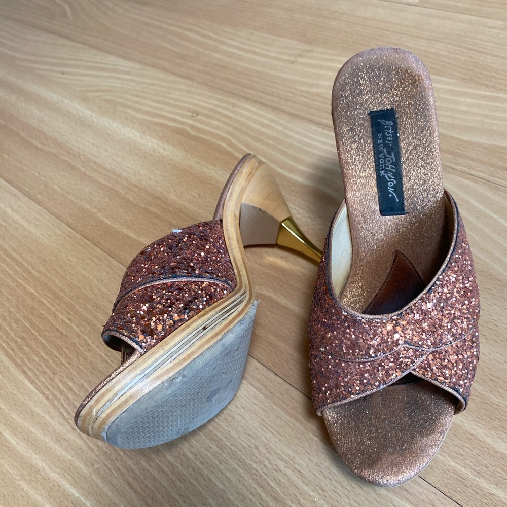 Betsey Johnson Polly Pumps - Glitter Mules